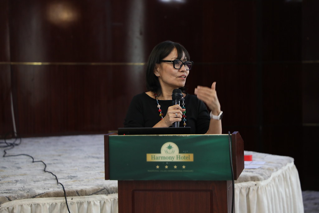 UNICEF Deputy Representative Mariko Kagoshima giving closing remarks during HRS dissemination workshop